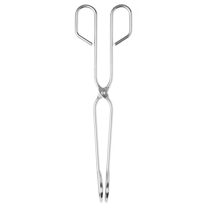 IKEA IDEALISK Tongs in stainless steel, 30 cm (12 inches) for grilling.