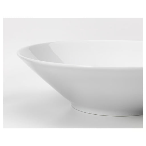 IKEA 365+ white porcelain bowl close-up showing smooth curves and sturdy feldspar construction
