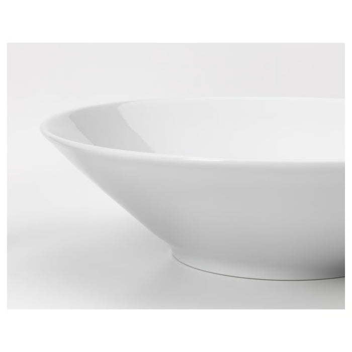 IKEA 365+ white porcelain bowl close-up showing smooth curves and sturdy feldspar construction