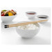 IKEA 365+ white bowls styled with rice chopsticks stir fry and dipping sauce on dining table