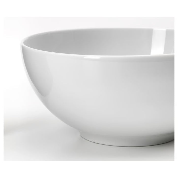 Close-up of IKEA IKEA 365+ white porcelain bowl 16cm showing smooth glossy surface and rounded edges