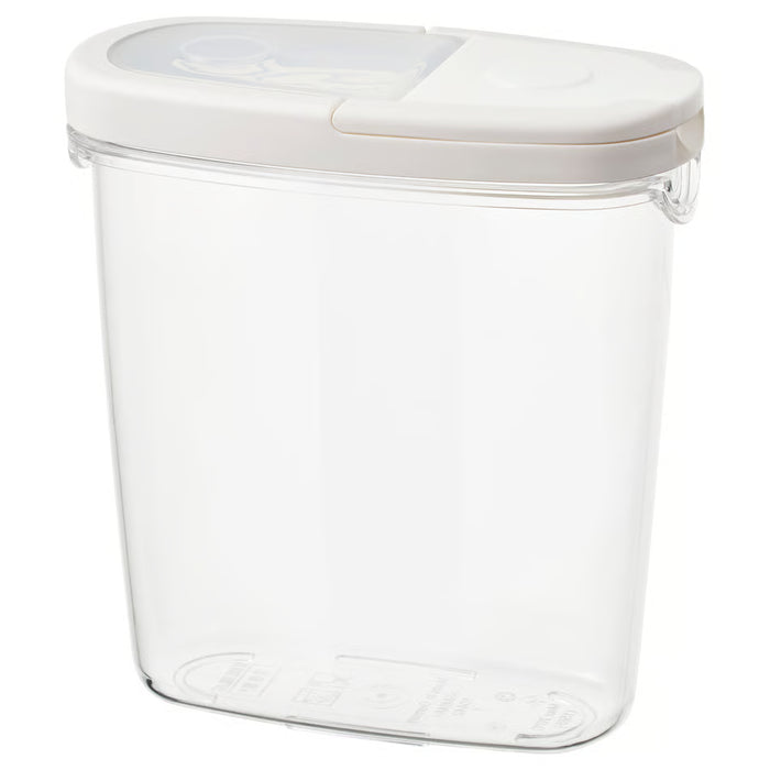 IKEA 365+ dry food jar with lid transparent white 1.3L rectangular kitchen storage container #10134023