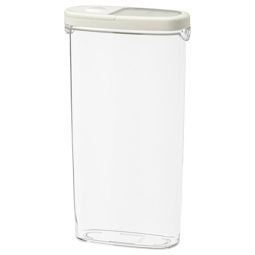 IKEA 365+ dry food jar with lid transparent white 2.3L clear body with white half-open lid #70134020