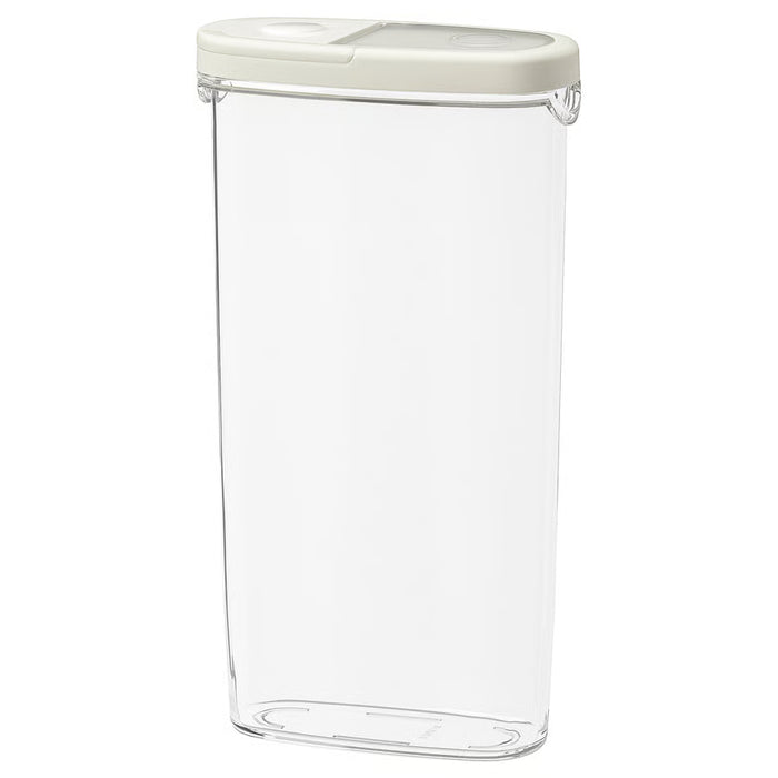 IKEA 365+ dry food jar with lid transparent white 2.3L clear body with white half-open lid #70134020