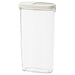 IKEA 365+ dry food jar with lid transparent white 2.3L clear body with white half-open lid #70134020