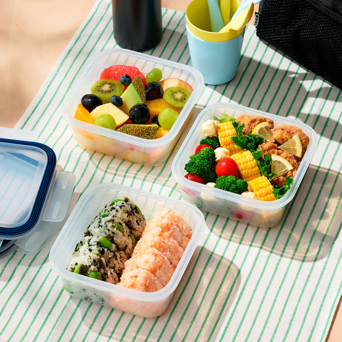 IKEA IKEA 365+ 750ml square food container shown with lid removed, transparent body visible