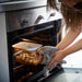IKEA 365+ glass food container placed inside oven showing oven-safe use without lid