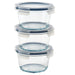  IKEA 365+ round glass food containers with blue snap-on lids stacked set of 3 600ml #30623832