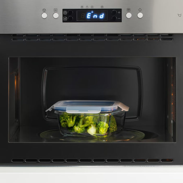 IKEA 365+ Glass Food Container with Lid — 600ml, 3-Pack | Oven, Microwave & Freezer Safe with washcloth, white, 30x30 cm ( 2 pieces )