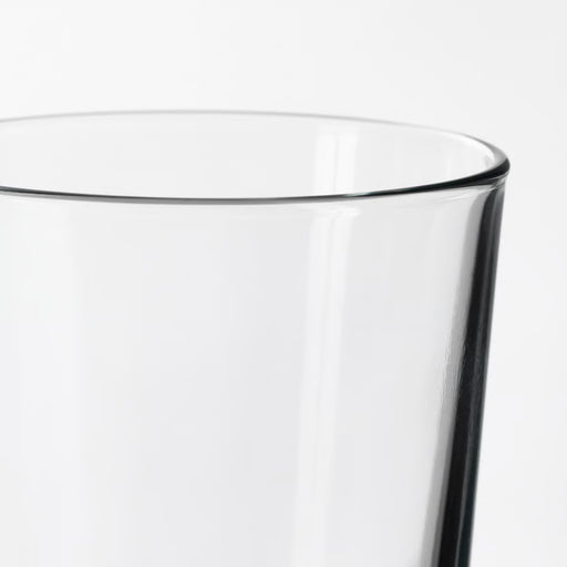 Close-up of IKEA 365+ clear glass smooth rim and straight sides detail shot