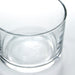 Single IKEA 365+ clear wide-mouthed glass on white surface showing transparent tempered glass design