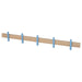 IKEA PS 2026 solid birch wall rack with 5 retractable hooks, front view #80618710