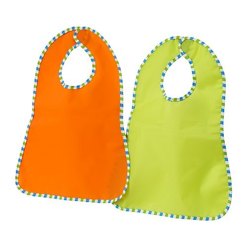 IKEA KLADD RANDIG Bib green orange