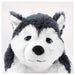 IKEA LIVLIG Siberian husky soft toy side profile showing thick plush coat and standing pose

