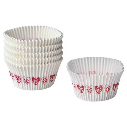 IKEA VINTERFINT paper baking cup heart pattern white 5cm bottom diameter 65 pieces pack #10529519