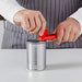 IKEA STÄM can opener side view showing stainless steel blade and ABS plastic handle