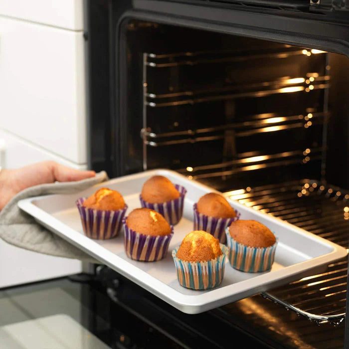  IKEA VARDAGEN silver baking tin stacked or stored showing compact flat profile