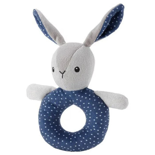 IKEA GULLIGAST grey blue bunny rattle soft fabric ring handle baby toy from birth #90484282