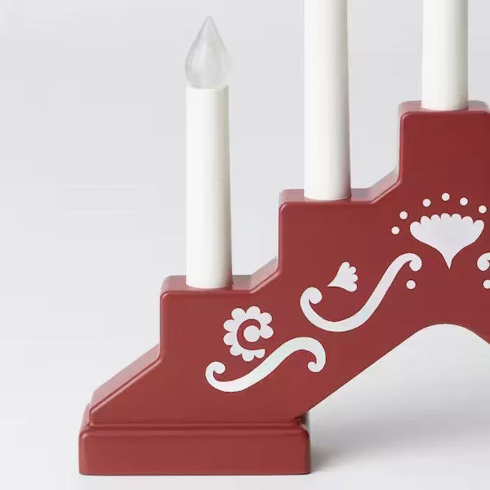 IKEA STRÅLA LED 5-Armed Candelabra — Battery Operated, Mini Red | Warm Cosy Glow, No Wiring Needed
