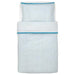 IKEA KLÄMMIG turquoise quilt cover and pillowcase for cot folded flat front view #20372985