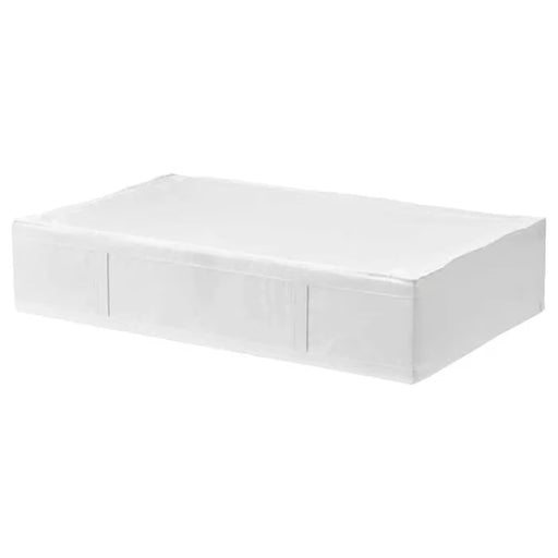 IKEA SKUBB white under-bed storage case 93x55x19 cm closed flat view showing handles #90290359