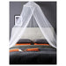 IKEA BRYNE white net full-length view showing 56cm diameter canopy frame and polyester cover