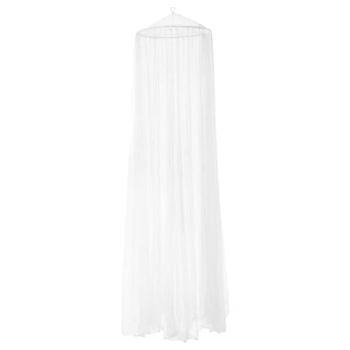 IKEA BRYNE white bed canopy net 230cm draped over bed decorative bedroom setting #60179293