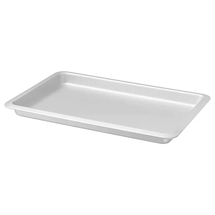 IKEA VARDAGEN silver anodised aluminium baking tin 38x26 cm top view on white background #10256972

