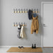 IKEA KARTOTEK 5-hook rack pine grey lifestyle flat lay showing product dimensions and profile