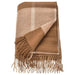 IKEA MYRULL light brown wool throw 130x170 cm folded on sofa showing check pattern #20563485