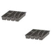 KEA SMÄCKER grey cutlery tray 31x26 cm multiple compartments drawer organiser pack of 2 #50247749