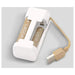 IKEA VINNINGE battery charger with AA and AAA batteries inserted in charging slots top view
