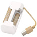  IKEA VINNINGE white battery charger with detachable USB-A cable shown connected to laptop