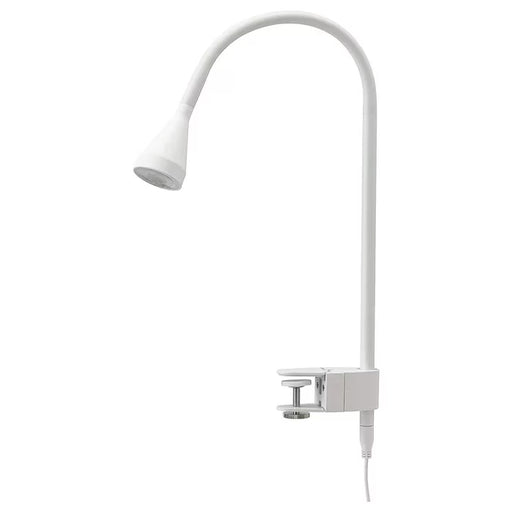 IKEA NÄVLINGE LED clamp spotlight white 63cm clamped to desk warm white light on #10408305