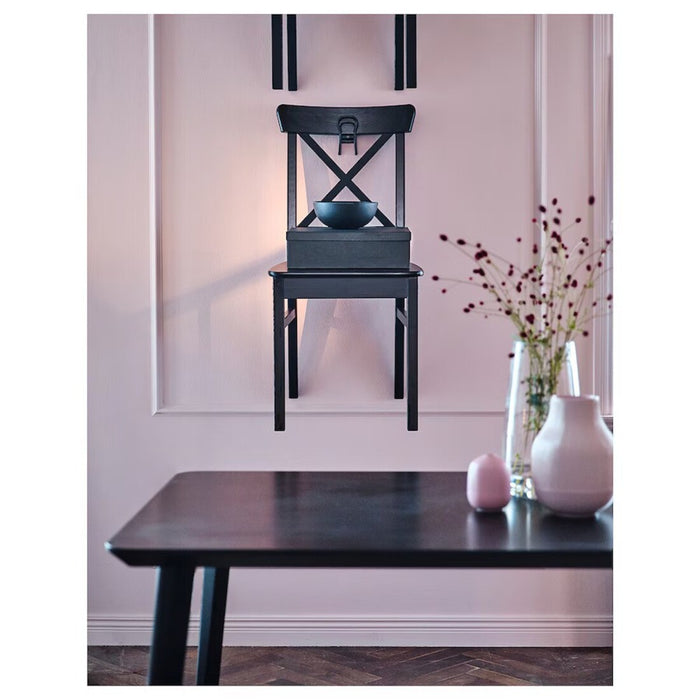 Digital Shoppy Stylish brown-black IKEA INGOLF Chair for home use 00363331