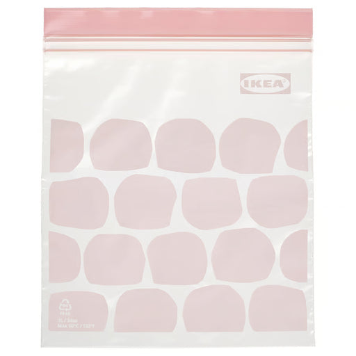  IKEA ISTAD resealable bag light pink zip-top closure storage bag 1L #70617626