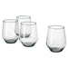  IKEA IVRIG grey clear glass set of 4 with squared bowl design, 45cl stemless glasses #80445229