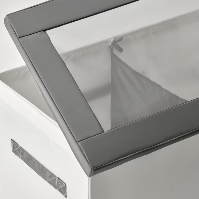 IKEA JÄTTEBJÖRN Box with lid, white/grey, 81x45x44 cm