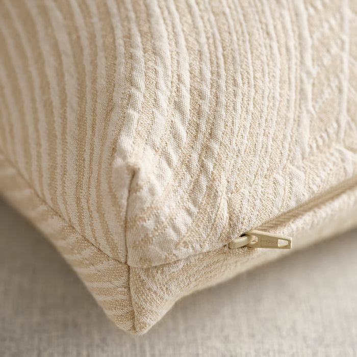 IKEA JÄTTEGRAN textured beige cushion cover showing zip and boxed corners