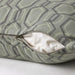 close up image of Modern IKEA JÄTTEPOPPEL cushion cover, green and grey, 50x50 cm size 80513628     