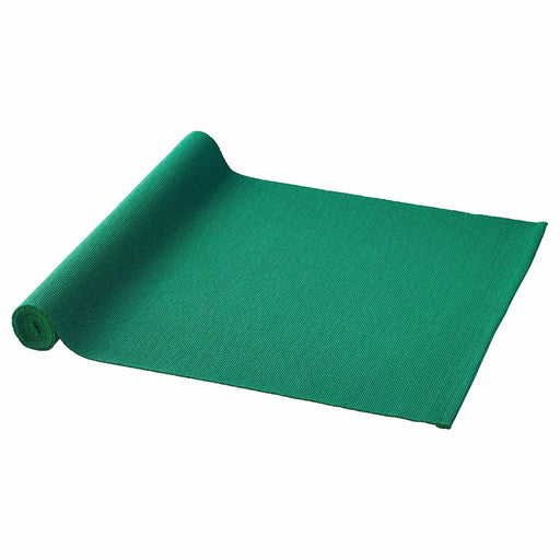 IKEA UTBYTT table runner dark green 35x130 cm draped on dining table #70436664