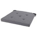 IKEA JUSTINA grey chair pad with tufted cotton fabric and foam filling on white background #10175004