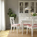Soft and cushioned IKEA JUSTINA Chair Pad, pink and white, 42/35x40x4 cm, perfect for chairs-00571641          