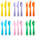 IKEA KALAS 18-piece kids cutlery set mixed colours 6 forks 6 knives 6 spoons laid flat on white surface #20620283
