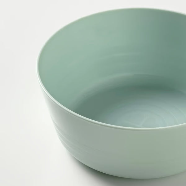  IKEA KALAS light green kids plastic bowl single smooth stackable close-up view