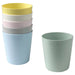 IKEA KALAS mixed colour kids mugs set of 6 stacked neatly in a tower #40378670