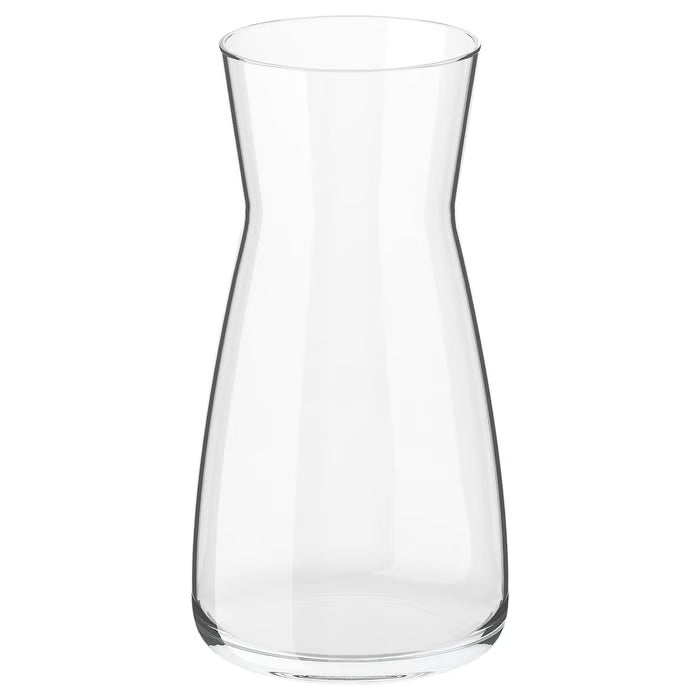 IKEA KARAFF clear glass carafe 1 litre simple design front view suitable for drinks and flowers #80342976