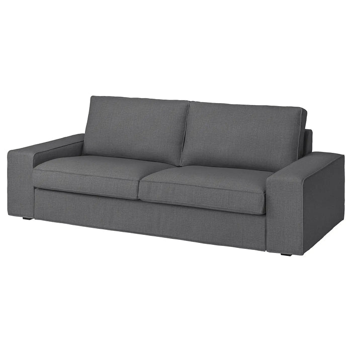 IKEA KIVIK 3-seat sofa cover Skiftebo dark grey removable slipcover on sofa #90465085