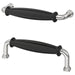 IKEA KLINGSTORP matte black chrome-plated cabinet handle 141mm close-up product view #20567228