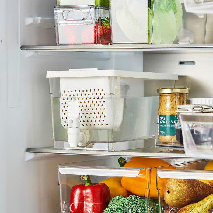 IKEA KLIPPKAKTUS Container w tap disp for fridge, transparent, 4.5 l (1 gallon)